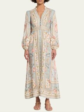 zimmermann halliday scalloped floral linen midi dress Zimmermann Halliday scalloped floral linen midi dress Zimmermann